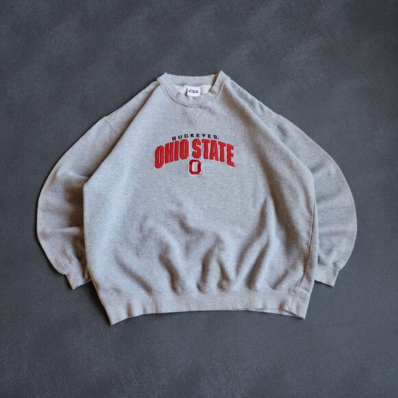 Vintage Y2K Ohio State Buckeyes Embroidered Grey Sweatshirt XL - Picture 1 of 7